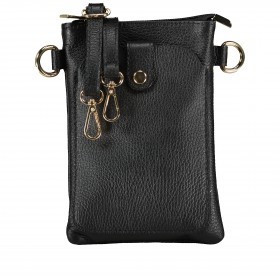Umhängetasche / Handytasche mit Goldfittings Schwarz