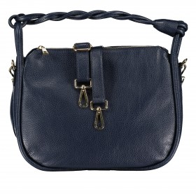 Beuteltasche mit Goldfittings Dunkelblau