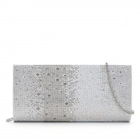 Umhängetasche / Clutch Amalia mit Glitzersteinchen Silver