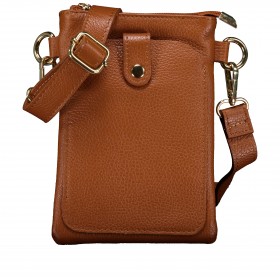 Umhängetasche / Handytasche mit Goldfittings Hellbraun