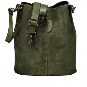 Beuteltasche Velours mit zwei Riemen Oliv