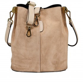 Beuteltasche Velours mit zwei Riemen Beige