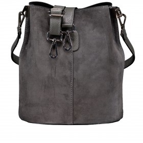 Beuteltasche Velours mit zwei Riemen Grau