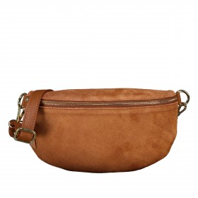 Gürteltasche / Umhängetasche Velours mit Goldfittings Hellbraun