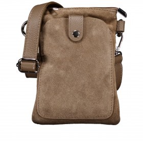 Umhängetasche / Handytasche Velours mit Silberfittings Taupe
