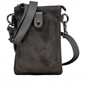 Umhängetasche / Handytasche Velours mit Silberfittings Grau