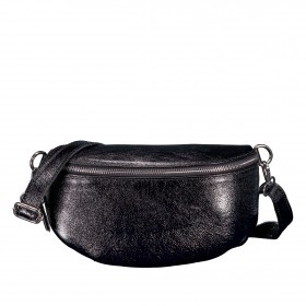 Gürteltasche / Umhängetasche Laminato mit Silberfittings Schwarz