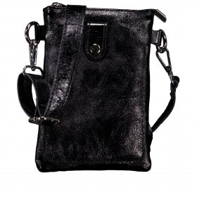 Umhängetasche / Handytasche Laminato mit Silberfittings Schwarz