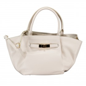 Handtasche Dollaro mit Goldfittings Beige