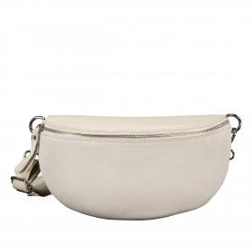 Gürteltasche Velours mit Silberfittings Ecru