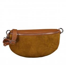 Gürteltasche Velours mit Silberfittings Hellbraun