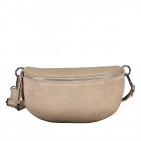 Gürteltasche Velours mit Silberfittings Beige