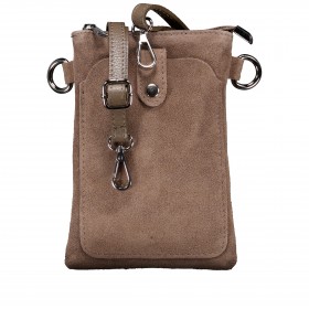 Umhängetasche / Handytasche Velours mit Silberfittings Taupe