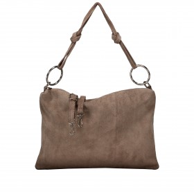 Umhängetasche Velours mit Silberfittings Taupe