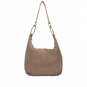 Beuteltasche Velours mit Goldfittings Taupe