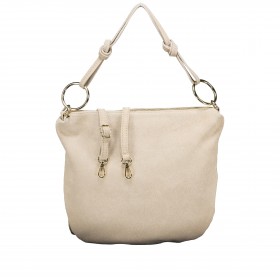 Beuteltasche Velours mit Goldfittings Beige
