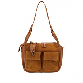 Beuteltasche Velours Cognac