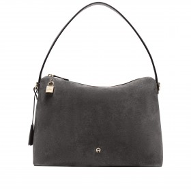 Beuteltasche Delia Suede M Night Grey