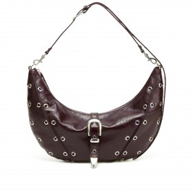 Beuteltasche Rivet Enya Glossy Aubergine