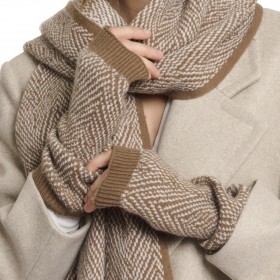 Handschuhe / Handstulpen Lorena fingerlos Größe ONE-SIZE Brew Birch Zigzag