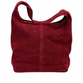 Beuteltasche Velours Weinrot