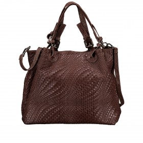 Handtasche Flechtprägung Dunkelbraun