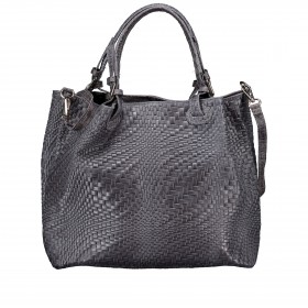 Handtasche Flechtprägung Grau
