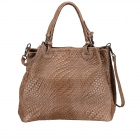 Handtasche Flechtprägung Taupe