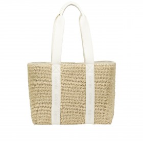 Shopper Becky Tote Small Straw Open White