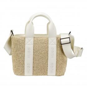 Handtasche Becky Tote Mini Straw Open White