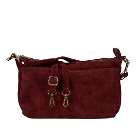 Umhängetasche Velours Weinrot