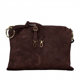 Umhängetasche Velours Dunkelbraun