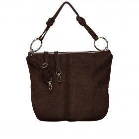 Beuteltasche Velours Dunkelbraun