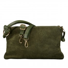 Umhängetasche Velours mit Goldfittings Oliv