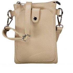 Umhängetasche / Handytasche mit Silberfittings Sand
