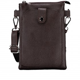 Umhängetasche / Handytasche mit Silberfittings Dunkelbraun