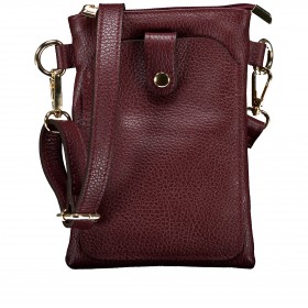 Umhängetasche / Handytasche mit Goldfittings Weinrot
