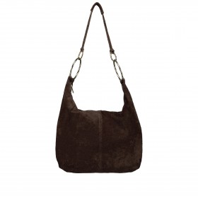 Beuteltasche Velours mit Goldfittings Dunkelbraun