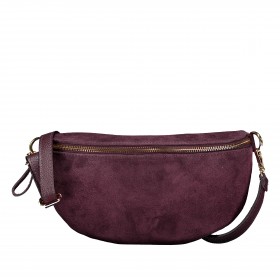 Gürteltasche / Umhängetasche Velours mit Goldfittings Weinrot