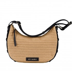 Beuteltasche Lifetime Sister Straw M Sand Black