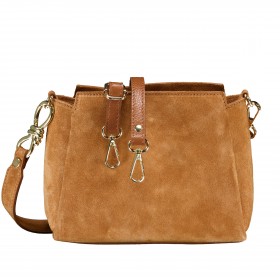 Umhängetasche Velours Cognac