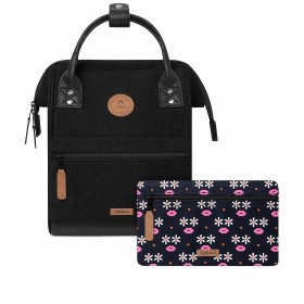 Rucksack Adventurer Small Brighton mit zwei auswechselbaren Vortaschen Schwarz