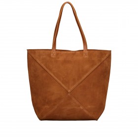 Shopper Velours mit herausnehmbarem Etui Cognac