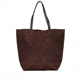 Shopper Velours mit herausnehmbarem Etui Dunkelbraun