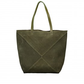 Shopper Velours mit herausnehmbarem Etui Oliv