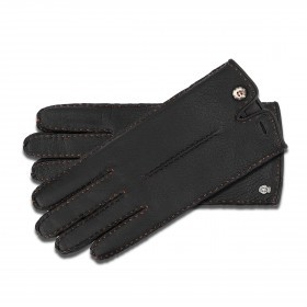 Handschuhe Damen Hirschleder Handnaht Größe 7 Black