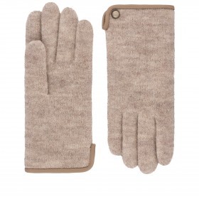 Handschuhe Damen Wolle Leder-Paspel Größe 7,5 Natur