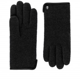 Handschuhe Damen Wolle Leder-Paspel Größe 7,5 Black