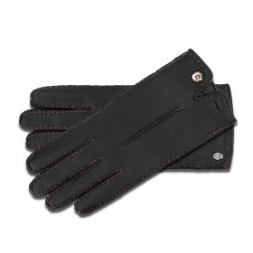 Handschuhe Damen Hirschleder Handnaht 8,5 Black