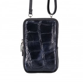 Handytasche Croco mit Schulterriemen Blau